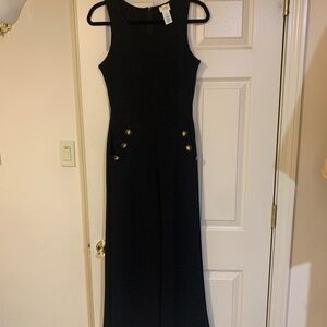 Caution to the Wind Black Capri Wide Leg Jumpsuit sz S